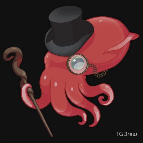 top hat monocle squid gifts merchandise redbubble