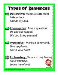 sentence writing worksheets