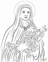 Therese Lisieux Coloring Saint Pages Saints St Printable Catholic Sainte Drawing sketch template