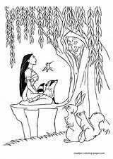 Pocahontas Coloring Willows Coloriages Grandmother Kleurplaten sketch template