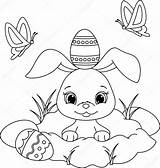 Easter Pages Bunny Coloring Preschoolers Template sketch template