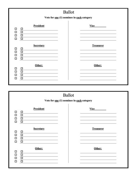ballot template blank printable