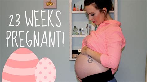 23 week pregnancy vlog seeing kicks braxton hicks and belly shot