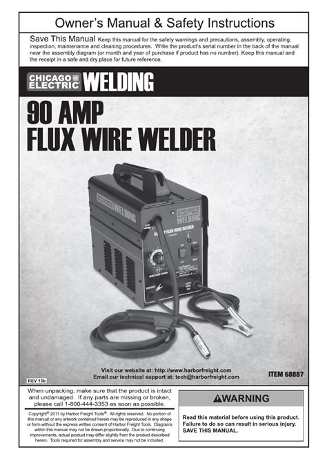 chicago electric  amp flux wire welder manual