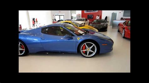 blue ferrari  spider  yellow ferrari  spider