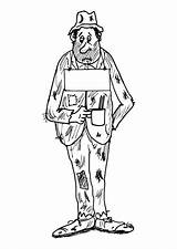 Coloring Bettler Mendigo Malvorlage Beggar Ausmalbild Mendiant Dibujos St Schulbilder sketch template