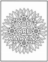 Positive Affirmations Coloring sketch template