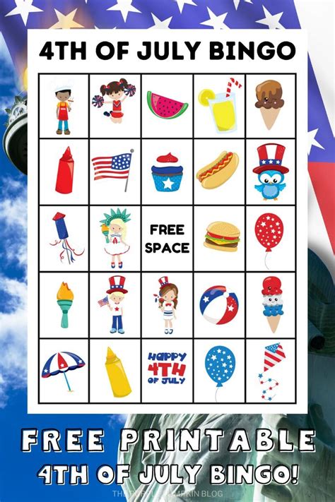 july bingo cards  printable bingo game