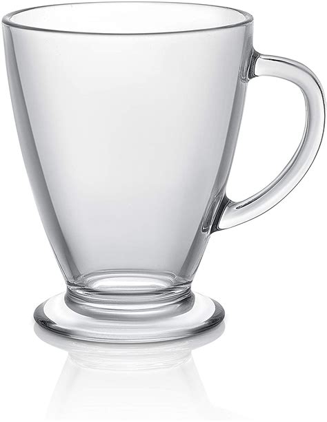Joyjolt Declan Coffee Mug Glass Coffee Mugs Set Of 6 Clear Glass
