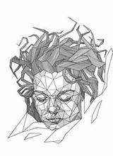 Lines Straight Drawings Geometric Drawing Mandala Doodle Sketches Portraits Texture Posters Fine Face Painting Diy Girl sketch template
