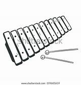 Xylophone Sketched Illustration Vector Stock sketch template
