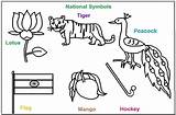 National India Symbols Coloring Pages Clipart Kids Flag Symbol Printable Indian Independence Worksheets Map Studyvillage Emblem Kindergarten Class Sheets Activities sketch template