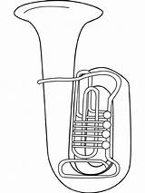 Tuba Coloring Drawing Instruments Pages Getdrawings Colouring Music Choose Board sketch template