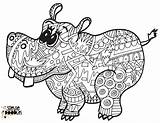 Hippo Coloring Pages Printable Doodles sketch template