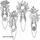Wiccan Coloring Pages Adults Getdrawings Pagan sketch template