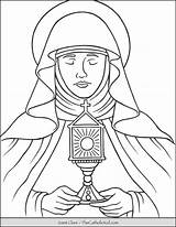 Clare Thecatholickid Assisi Loudlyeccentric Colouring sketch template