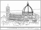 Coloring Florence Cathedral Brunelleschi Dome Drawings Lesson 256px 97kb sketch template