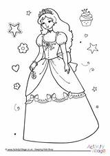 Princess Colouring Tower Belle sketch template