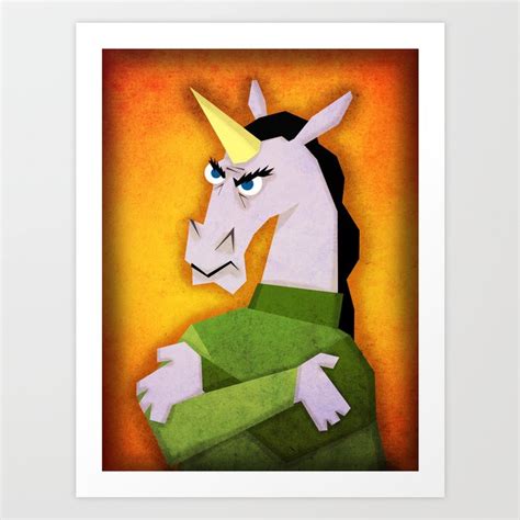 grumpy unicorn art print    unicorny society