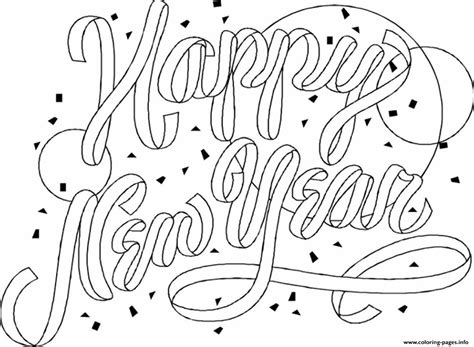 happy  year  printable coloring page coloring pages printable