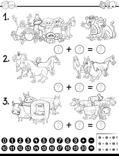 premium vector maths game coloring page