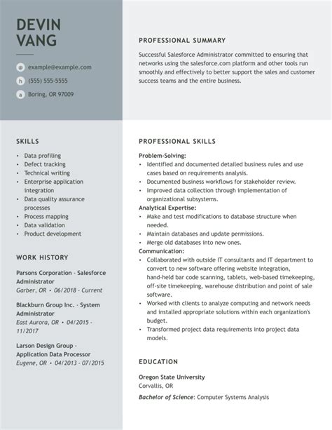 salesforce administrator resume examples   templates tips