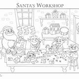 Workshop Santa Coloring Christmas Santas Pages Printable Colouring Printables Kids Easy Activities Sheets Games Choose Board sketch template