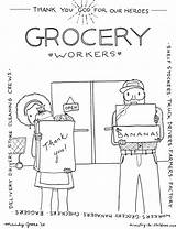 Grocery Workers Everyday Truck Mandy Helde Daaglikse Crews Managers Checkers Baggers Stockers I0 Groce sketch template