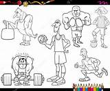 Premium Sportsmen Coloring Cartoon Vector sketch template