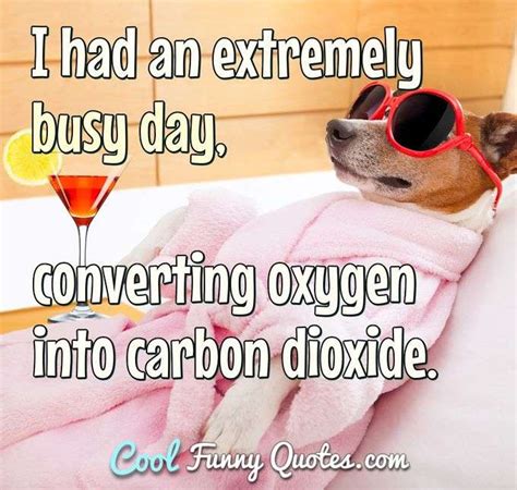 i had an extremely busy day converting oxygen into carbon