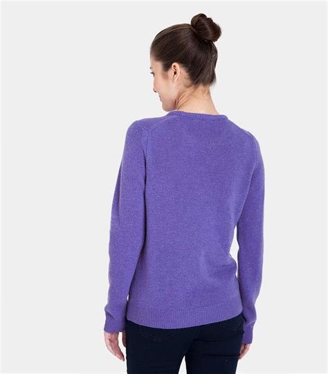 deep lilac pure lambswool womens lambswool crew neck sweater