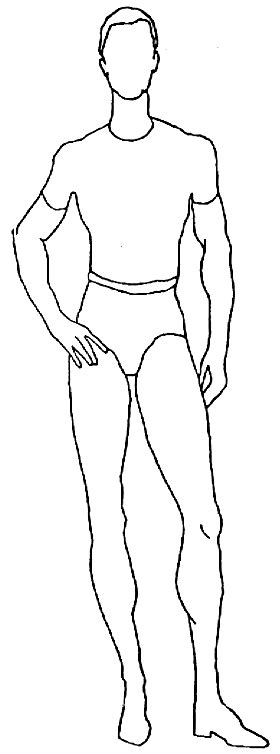 typical male body template