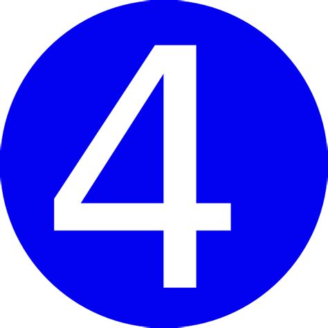 Blue Rounded With Number 4 Clip Art At Vector