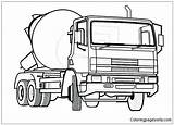 Mixer Cement Truck Pages Coloring Color Online sketch template