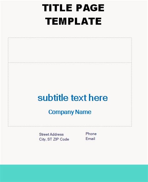 title page template template business psd excel word