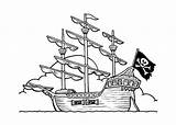 Pirate Piratenschiff Barcos Ship Malvorlagen Bateau Kleurplaat Deere Pirates Coloriages sketch template