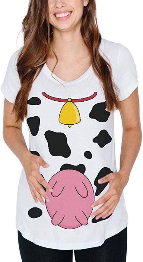 old glory halloween cow costume udders funny maternity soft t shirt at