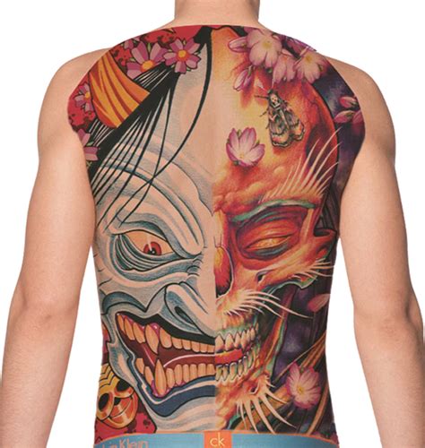 Temporary Tattoo Full Back Skull And Goblin