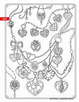 Coloring Pages Tattoo Book Adult Fanciful Fashions Printable Choose Board Sheets Necklaces Cute Foto Fan sketch template
