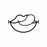 Licking Sensually Pictogram Likt Lips sketch template