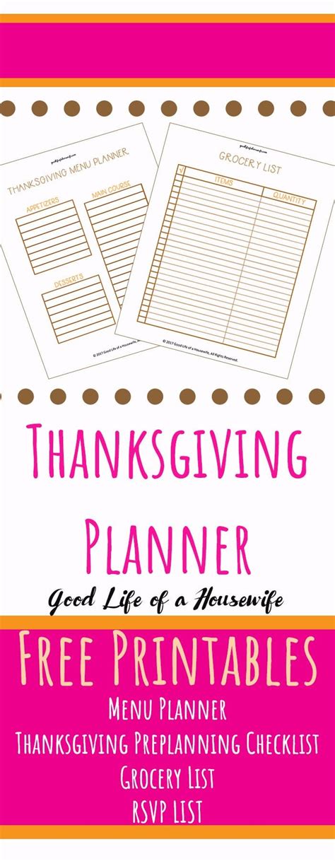thanksgiving planner  printables