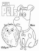 Pets Coloring Pages Secret Movie Kids Getcolorings Printable Getdrawings Template Cartoon sketch template