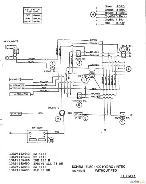 wiring diagram  mtd lawn mower