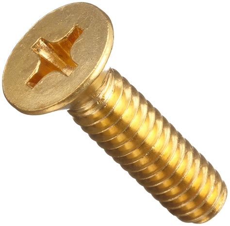 Brass Machine Screw Flat Head Phillips Drive 10 24 1 1 2 Length