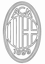 Milan Coloring Logo Escudo Milán sketch template
