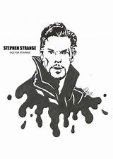 Marvel Strange Doctor Drawings Avengers Cumberbatch Benedict Drawing Stephen Thor Blackandwhite Vingadores Escolha Pasta Lang sketch template