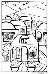 Coloring Hanukkah Pages Houses Chanukah Printable House Print Crafts Sheets Kids sketch template