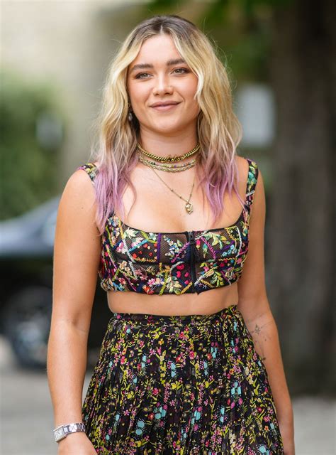 florence pugh  dyed  blonde hair brunette  suits