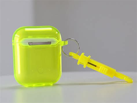 fluorescent yellow airpods case
