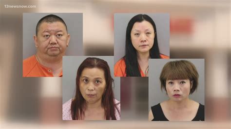 police four arrested after virginia beach massage parlor